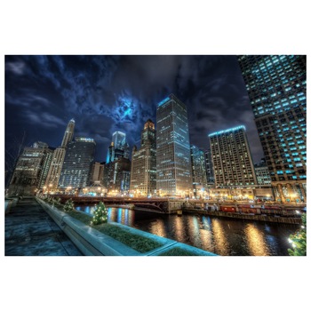 Fototapet Autoadeziv Chicago Night - YBL-060, 80 x 120 cm Fototapet Autoadeziv Chicago Night - YBL-060, 80 x 120 cm