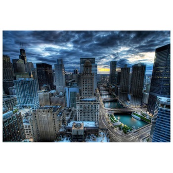 Fototapet Autoadeziv Chicago Night - YBL-059, 80 x 120 cm Fototapet Autoadeziv Chicago Night - YBL-059, 80 x 120 cm