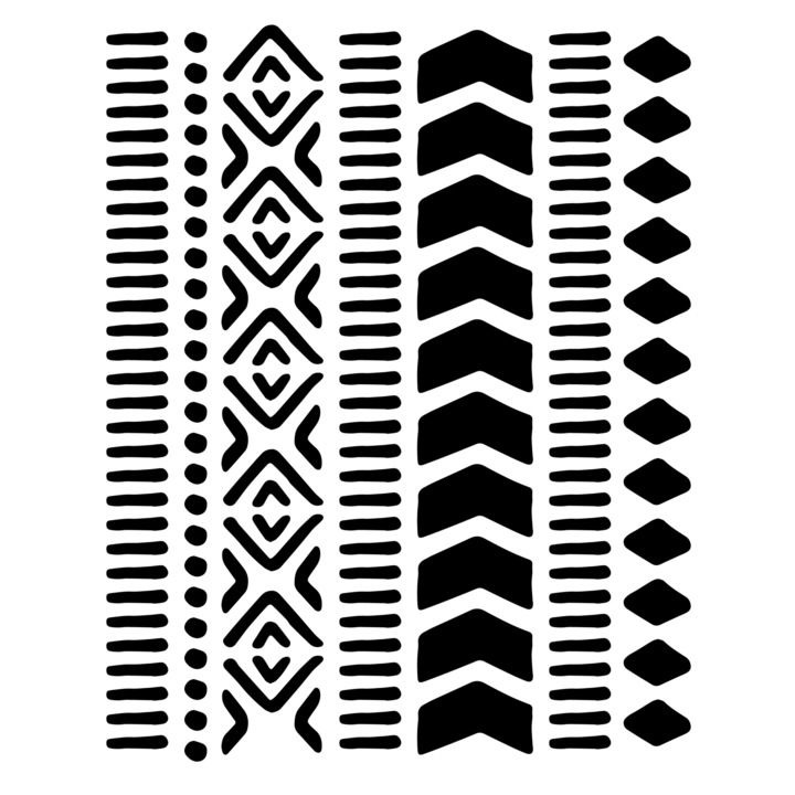 Sablon decorativ Boho Stencil, A4, reutilizabil, plastic