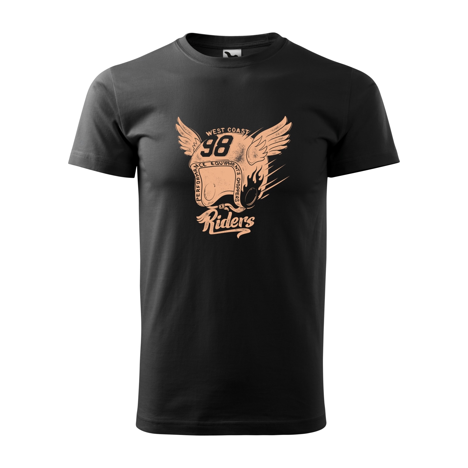 Tricou negru barbati pentru motociclisti, bikeri, Helmet Riders, marime 2XL