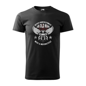 Tricou negru barbati pentru motociclisti, bikeri, Old Man, marime S