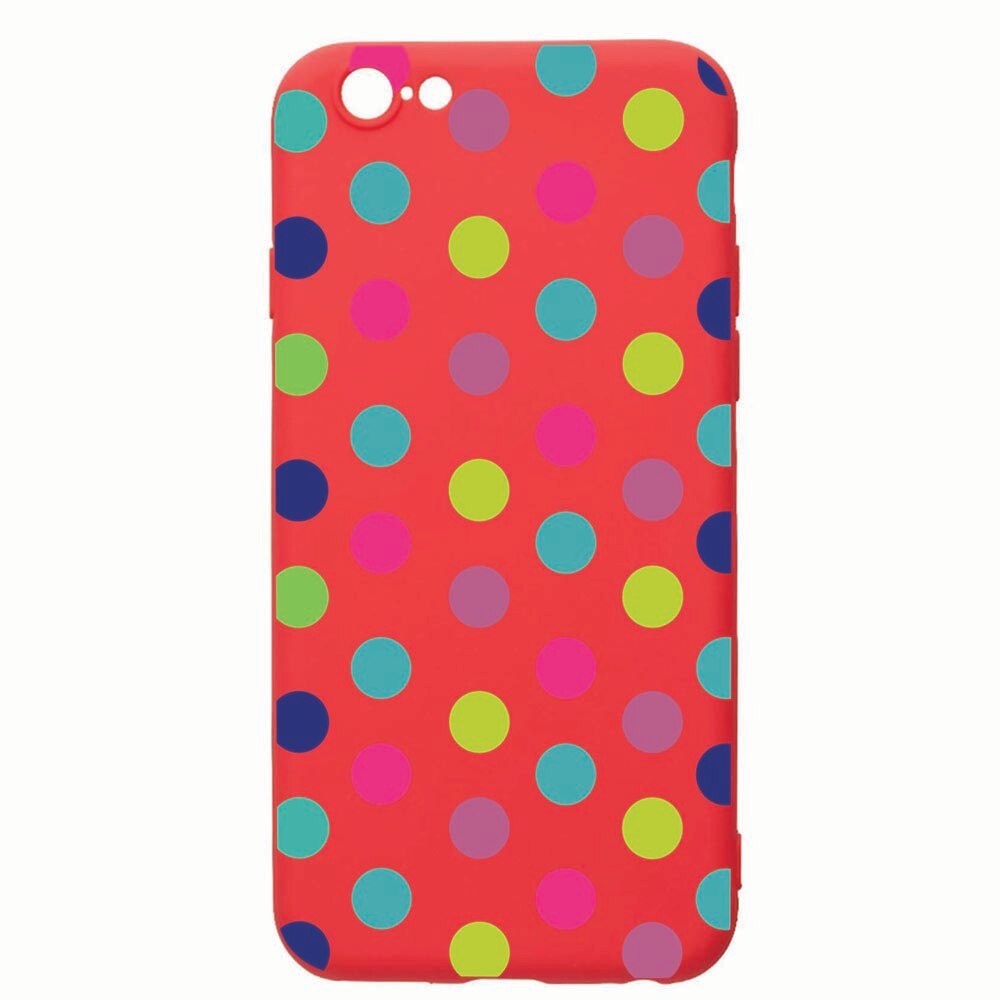 Husa Apple iPhone SE 2 / iPhone 8 / iPhone 7, Dots Color, rezistenta la uzura, anti-alunecare, din silicon Premium, Red, R61