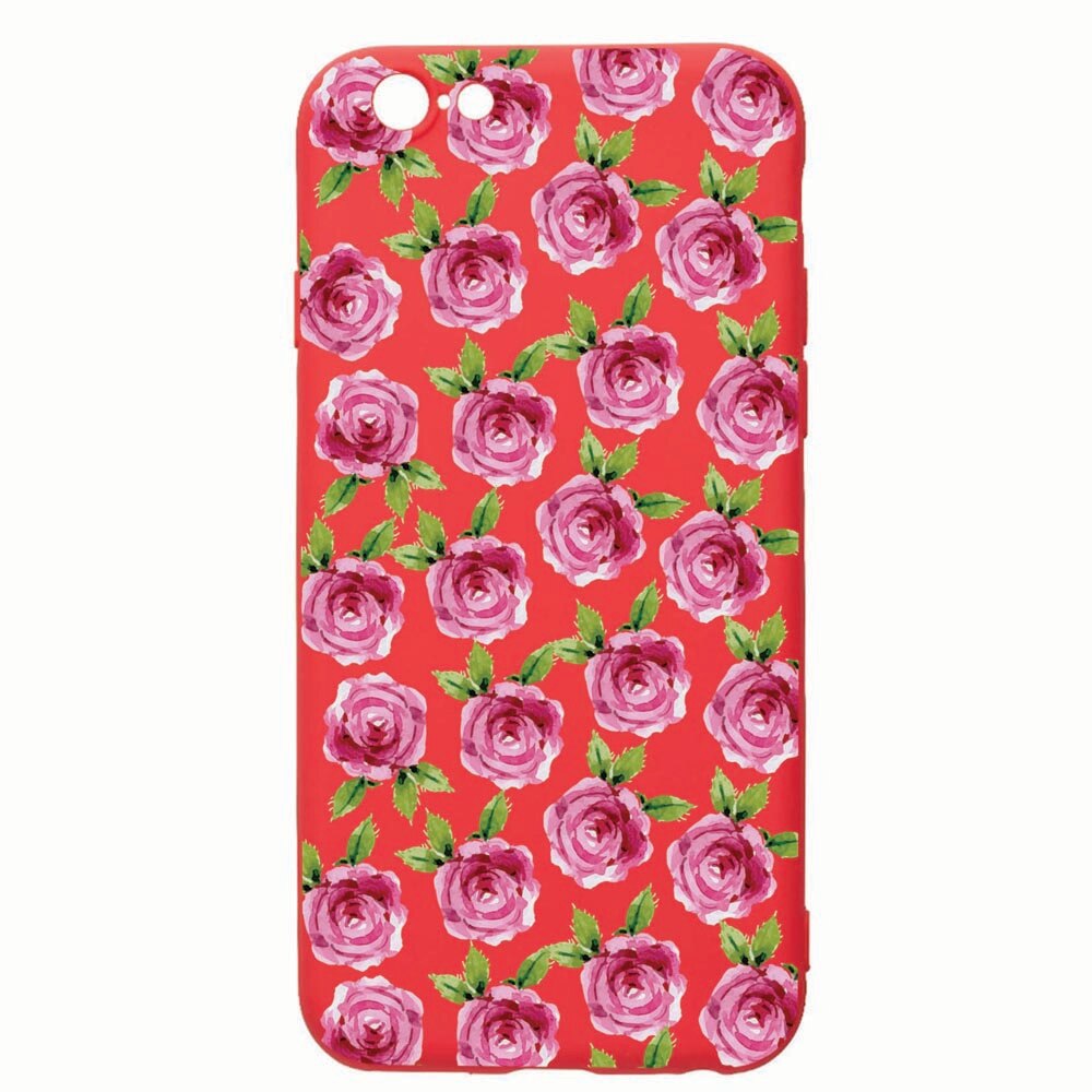 Husa Apple iPhone 6S / 6, Rose, rezistenta la uzura, anti-alunecare, din silicon Premium, Red, R107