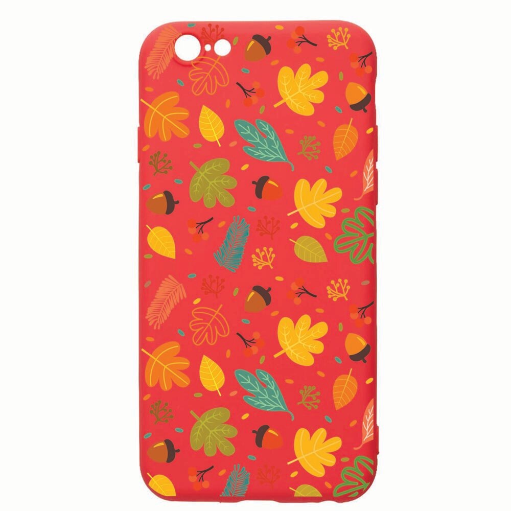 Husa Apple iPhone 6S / 6, Autumn, rezistenta la uzura, anti-alunecare, din silicon Premium, Red, R108