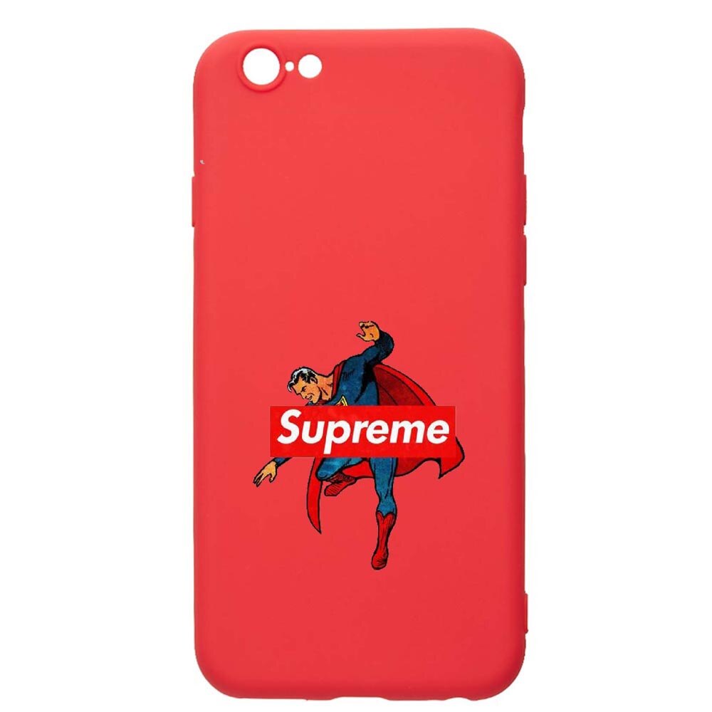 Husa Apple iPhone 6S / 6, Supreme, Superman, rezistenta la uzura, anti-alunecare, din silicon Premium, Red, R259