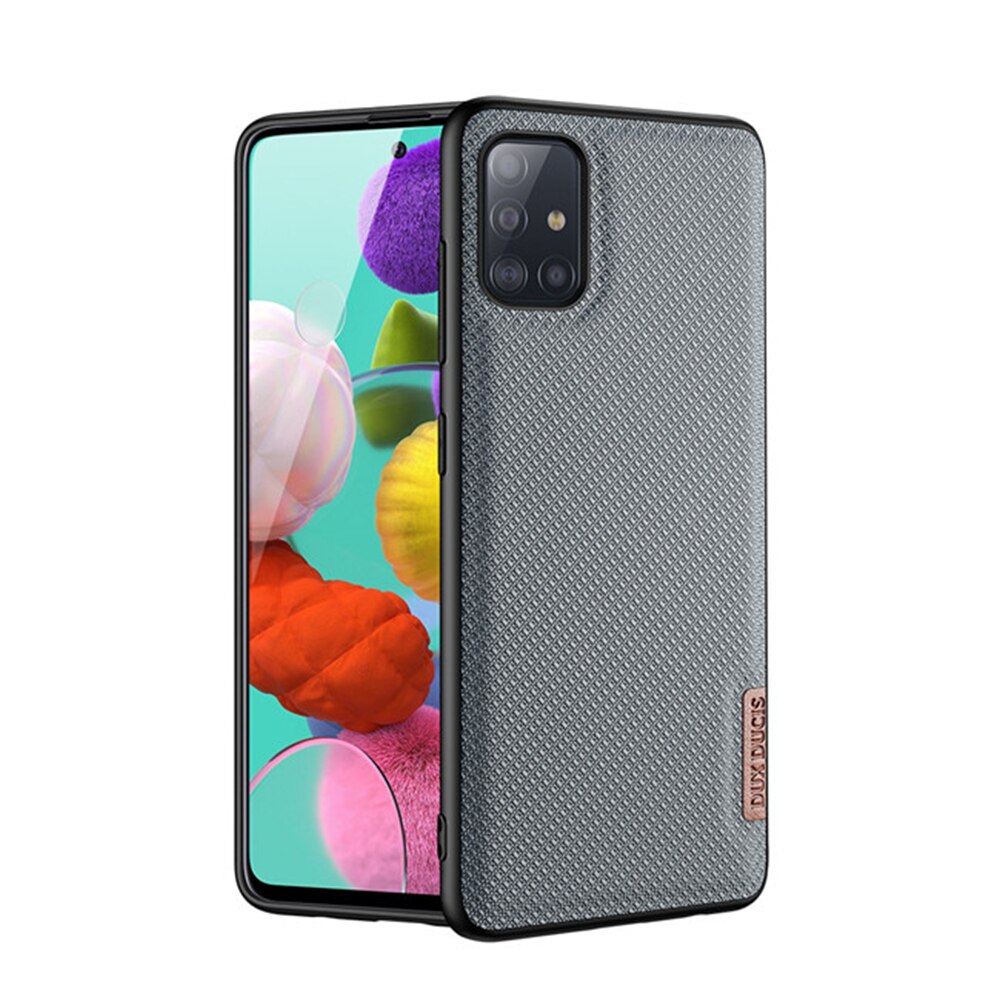 Husa DuxDucis Premium Woven Fabric TPU Frame Protect Slim pentru Samsung Galaxy A51, Gri