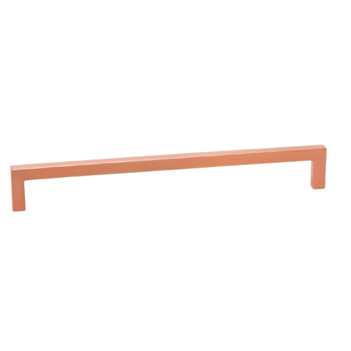 Maner pentru mobilier U, cupru periat, L:168,5 mm