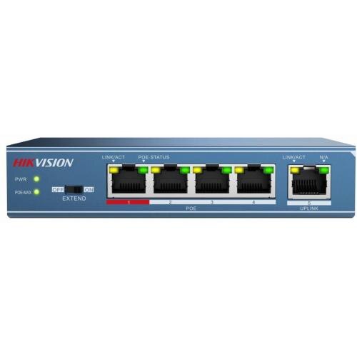 Switch 4 porturi PoE, 1 port uplink Hikvision