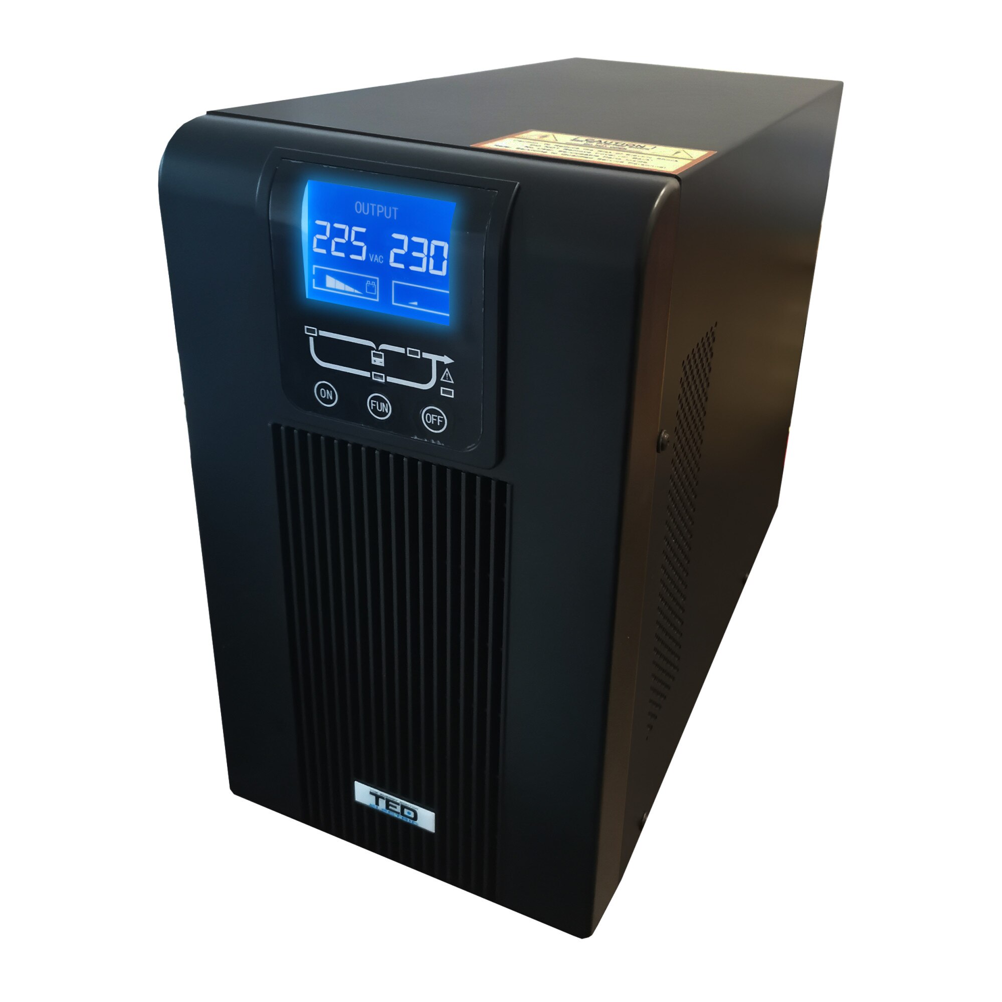 UPS 2050VA / 2000W Online dubla conversie cu 3 iesiri Schuko TED Electric