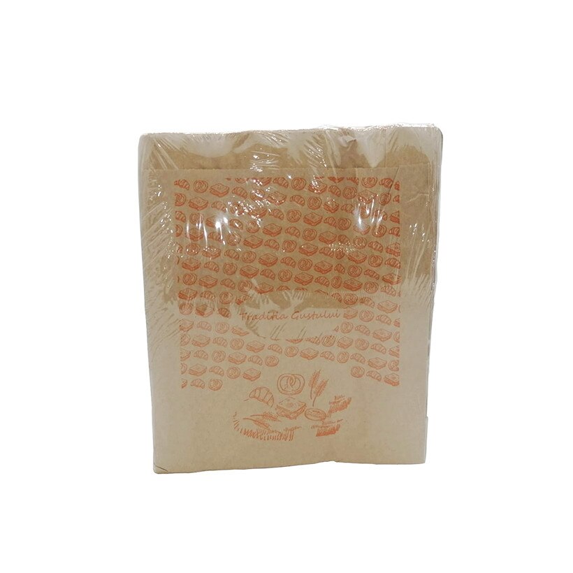 Pungi din hartie natur, produse de patiserie, 18*8*25 cm 500 buc/set