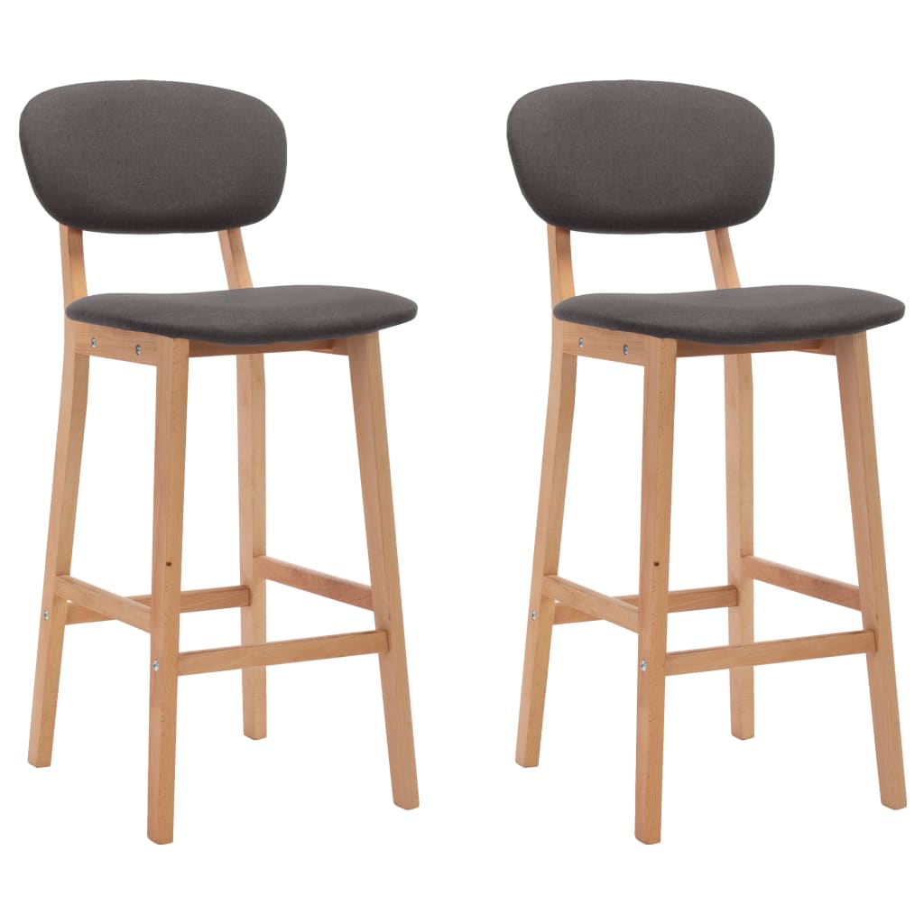 Set de 2 scaune de bar tapitate cu material textil, vidaXL, Tesatura, 45 x 47 x 92 cm, Taupe