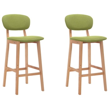 Set de 2 scaune de bar tapitate cu material textil, vidaXL, Tesatura, 45 x 47 x 92 cm, Verde Set de 2 scaune de bar tapitate cu material textil, vidaXL, Tesatura, 45 x 47 x 92 cm, Verde