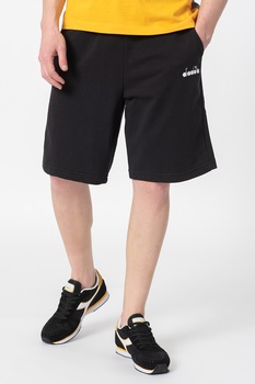 Diadora, Bermude cu snur si buzunare laterale, Negru Diadora, Bermude cu snur si buzunare laterale, Negru