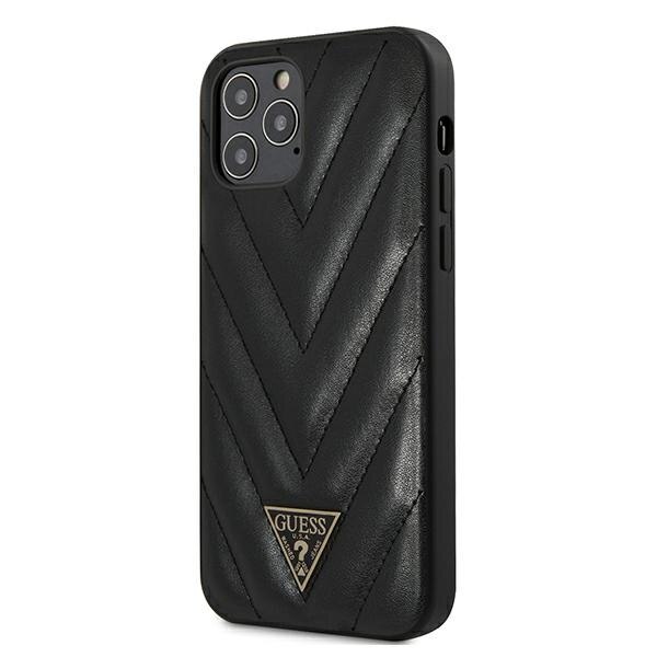 Husa iPhone 12 Pro Max Guess V-Quilted Collection Black