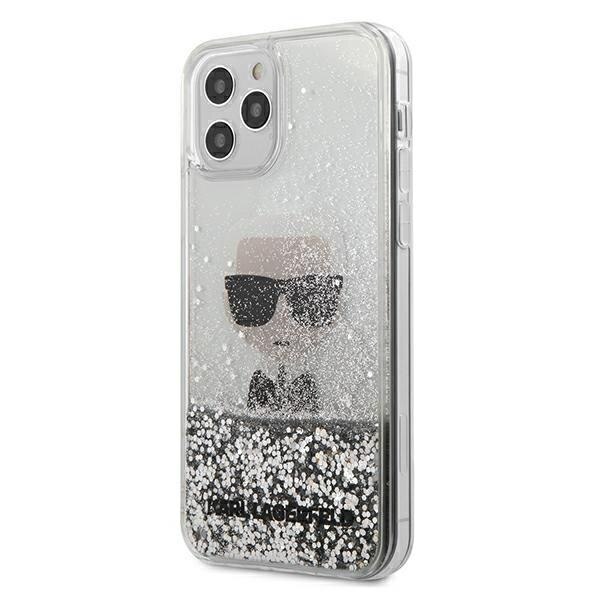 Husa iPhone 12 / 12 Pro Karl Lagerfeld Ikonik Liquid Glitter Silver