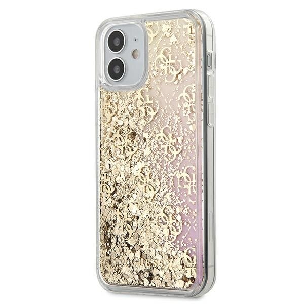 Husa iPhone 12 Mini Guess Gradient Liquid Glitter 4G Gold