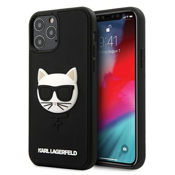 Husa iPhone 12 Pro Max Karl Lagerfeld 3D Rubber Choupette Black Husa iPhone 12 Pro Max Karl Lagerfeld 3D Rubber Choupette Black