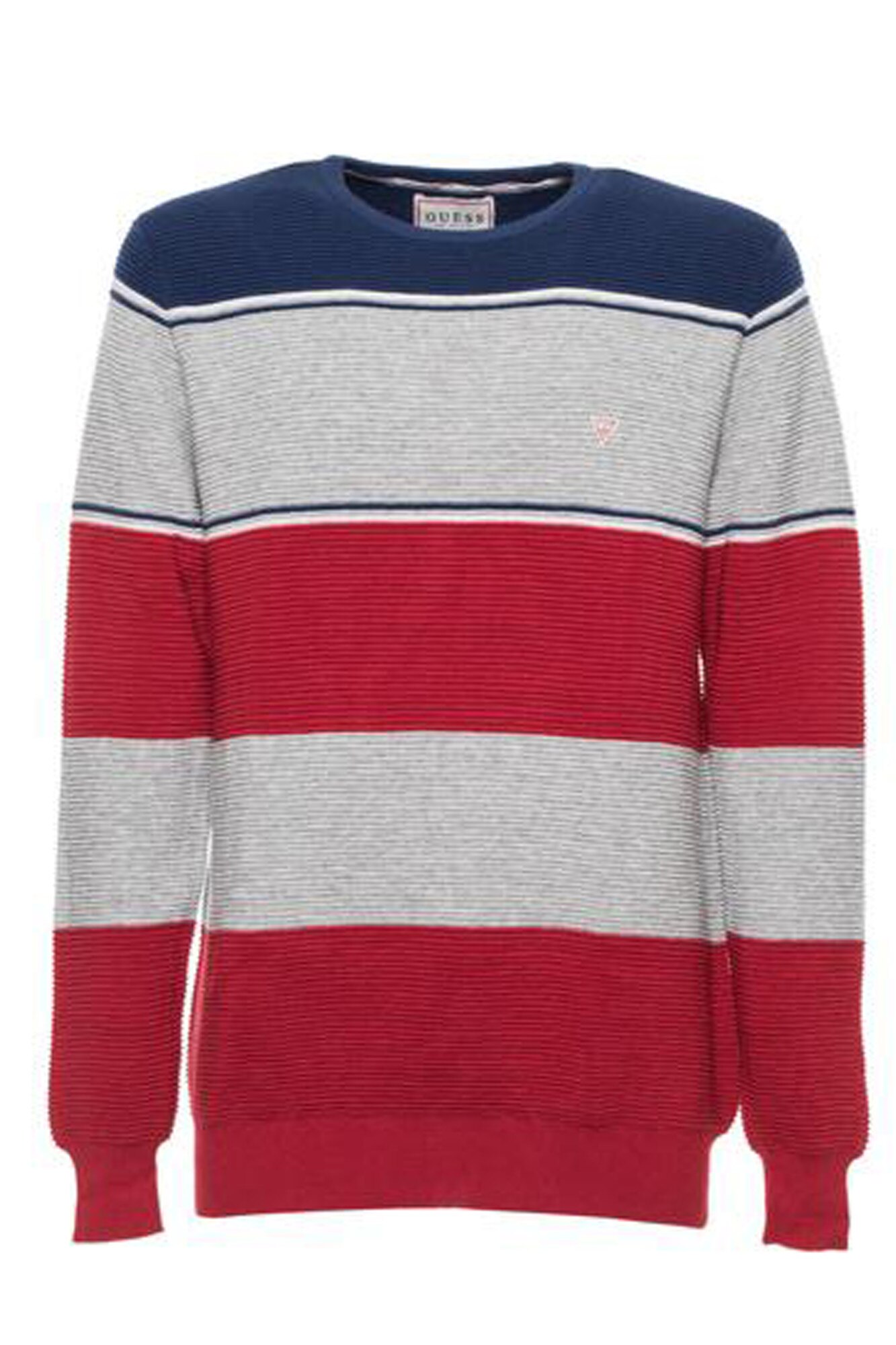 Pulover barbati din amestec de bumbac, Guess Jeans, Multicolor, L