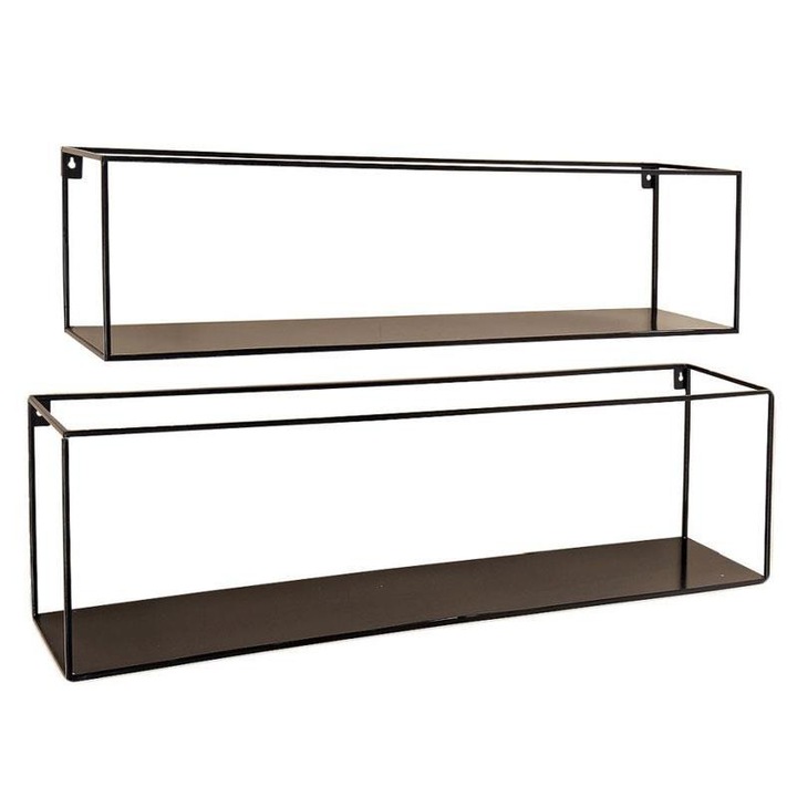 Loft Falipolc készlet, 2 db, fekete, fém