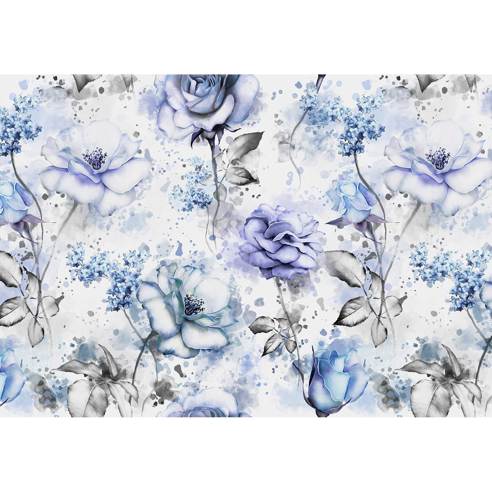 Fototapet DEGRETS 83282, Trandafiri albastri 3D, 254x368cm