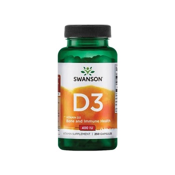Supliment alimentar, Swanson, Vitamin D-3 400 Iu, 250 Capsule Supliment alimentar, Swanson, Vitamin D-3 400 Iu, 250 Capsule