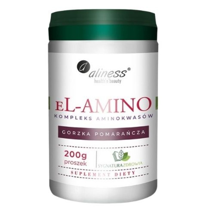 Supliment alimentar Aliness eL-AMINO Complex de aminoacizi 200g Aroma de Portocala amara
