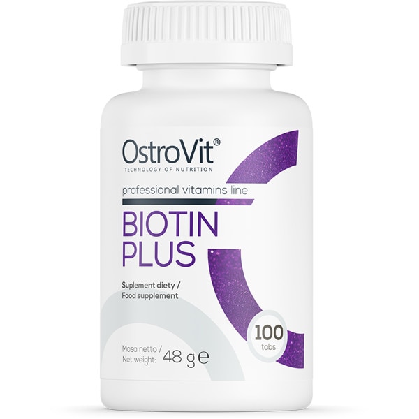 Supliment alimentar, Biotina (2500 µg), OstroVit Biotin Plus - 100 comprimate (100 doze)