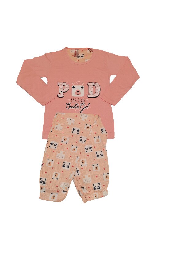 Pijama dama din bumbac cu imprimeu Ursuleti Panda, Baray, Multicolor, XL INTL