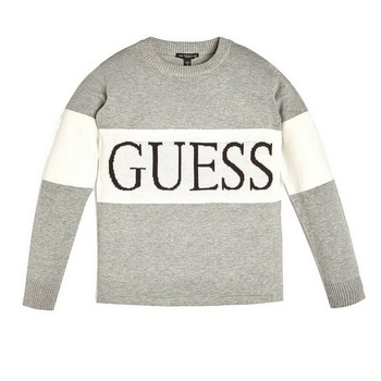 Pulover baieti Guess Kids, gri cu logo, 10 ani Pulover baieti Guess Kids, gri cu logo, 10 ani