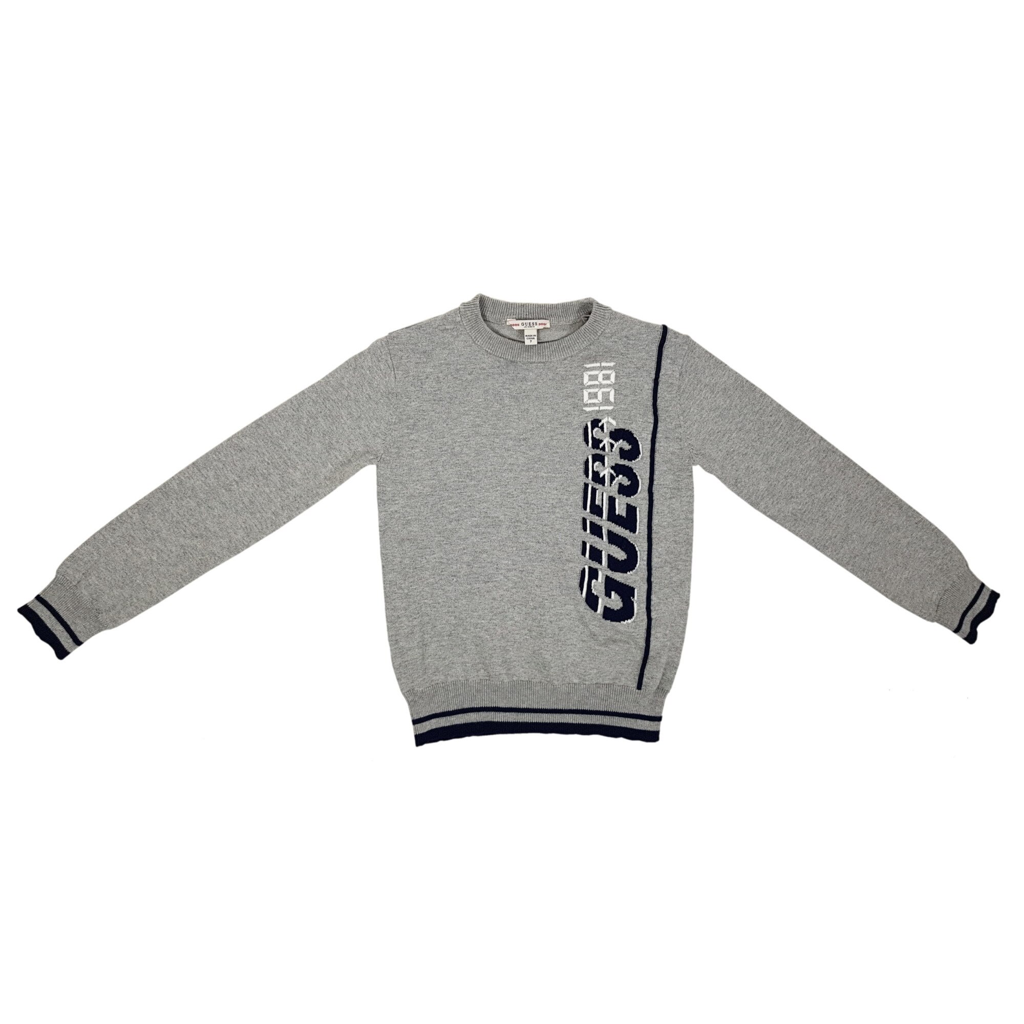 Pulover baieti 1981 Guess Kids, gri, 8 ani