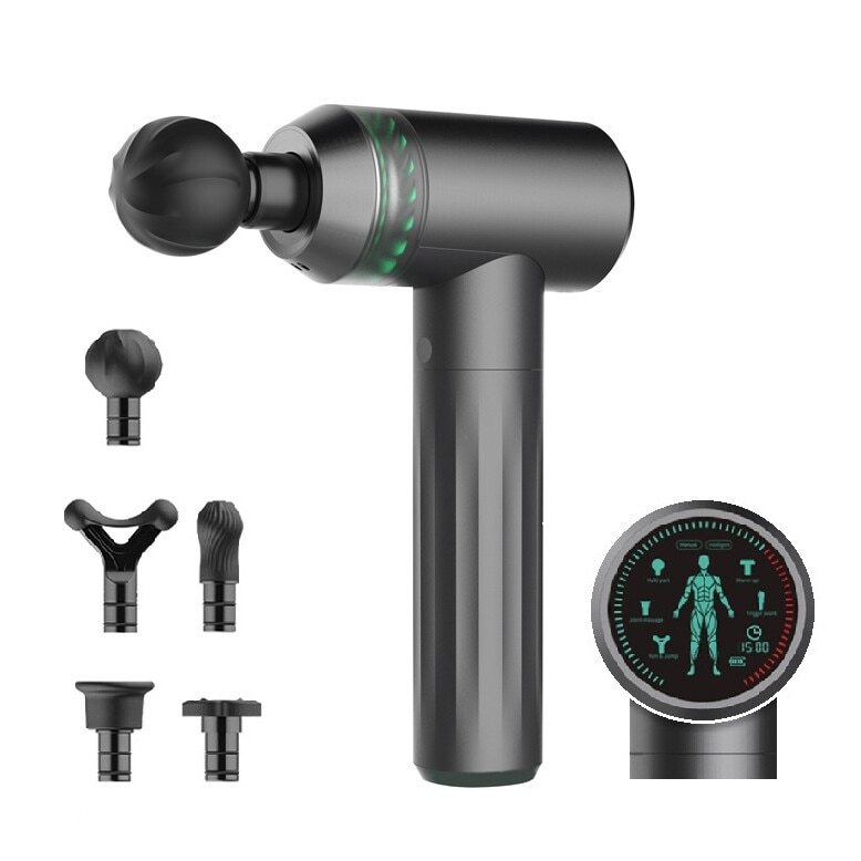 Aparat profesional pentru masaj muscular, anticelulitic, relaxare, tonifiere, Super Hit Master, tip pistol cu 5 capete, senzor si afisaj led