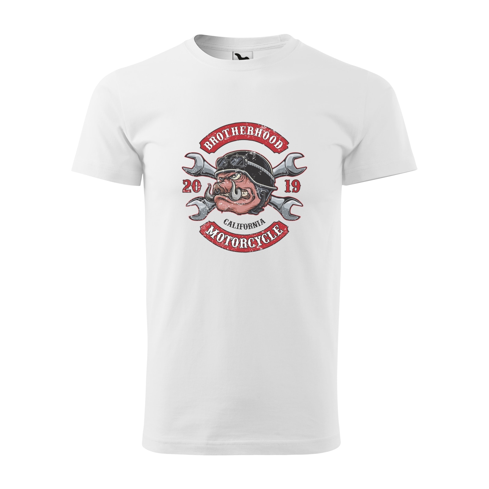 Tricou alb barbati pentru motociclisti, bikeri, Brotherhood Motorcycle, marime XS