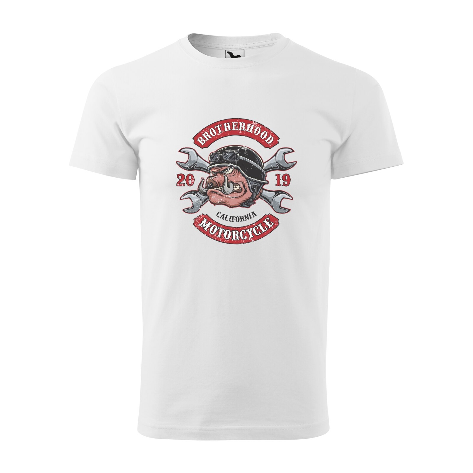 Tricou alb barbati pentru motociclisti, bikeri, Brotherhood Motorcycle, marime S