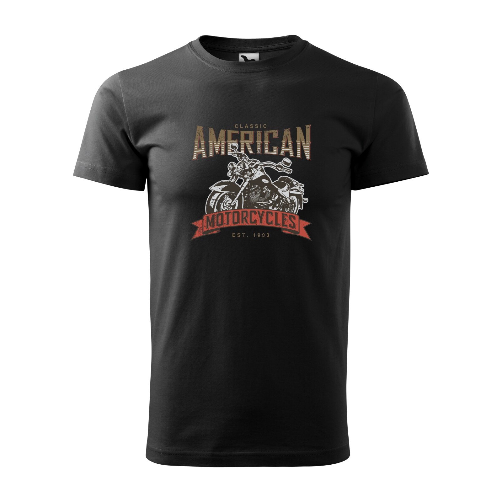Tricou negru barbati pentru motociclisti, bikeri, Classic American, marime M