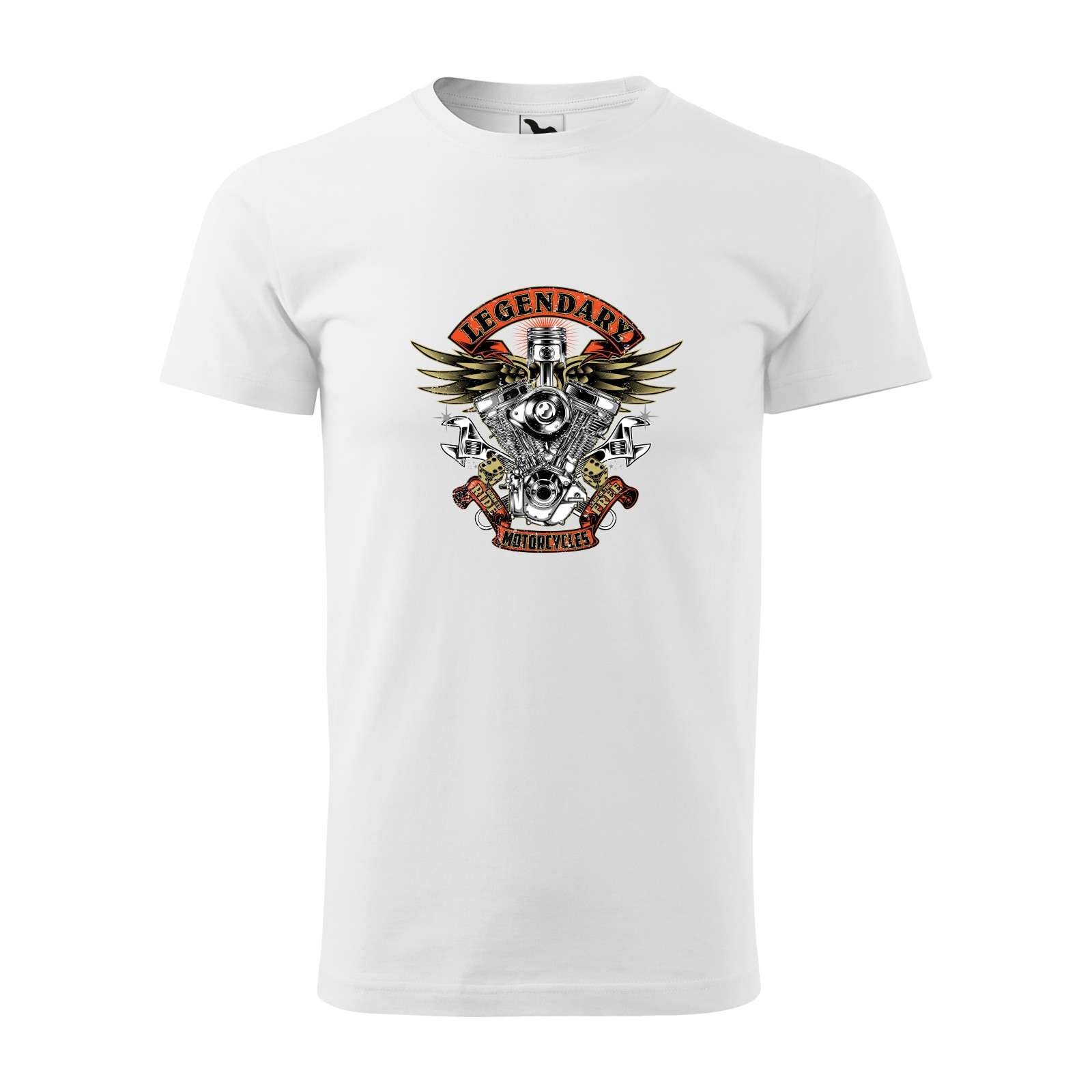 Tricou alb barbati pentru motociclisti, bikeri, Legendary Motorcycle, marime L