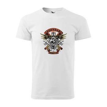 Tricou alb barbati pentru motociclisti, bikeri, Legendary Motorcycle, marime XS Tricou alb barbati pentru motociclisti, bikeri, Legendary Motorcycle, marime XS