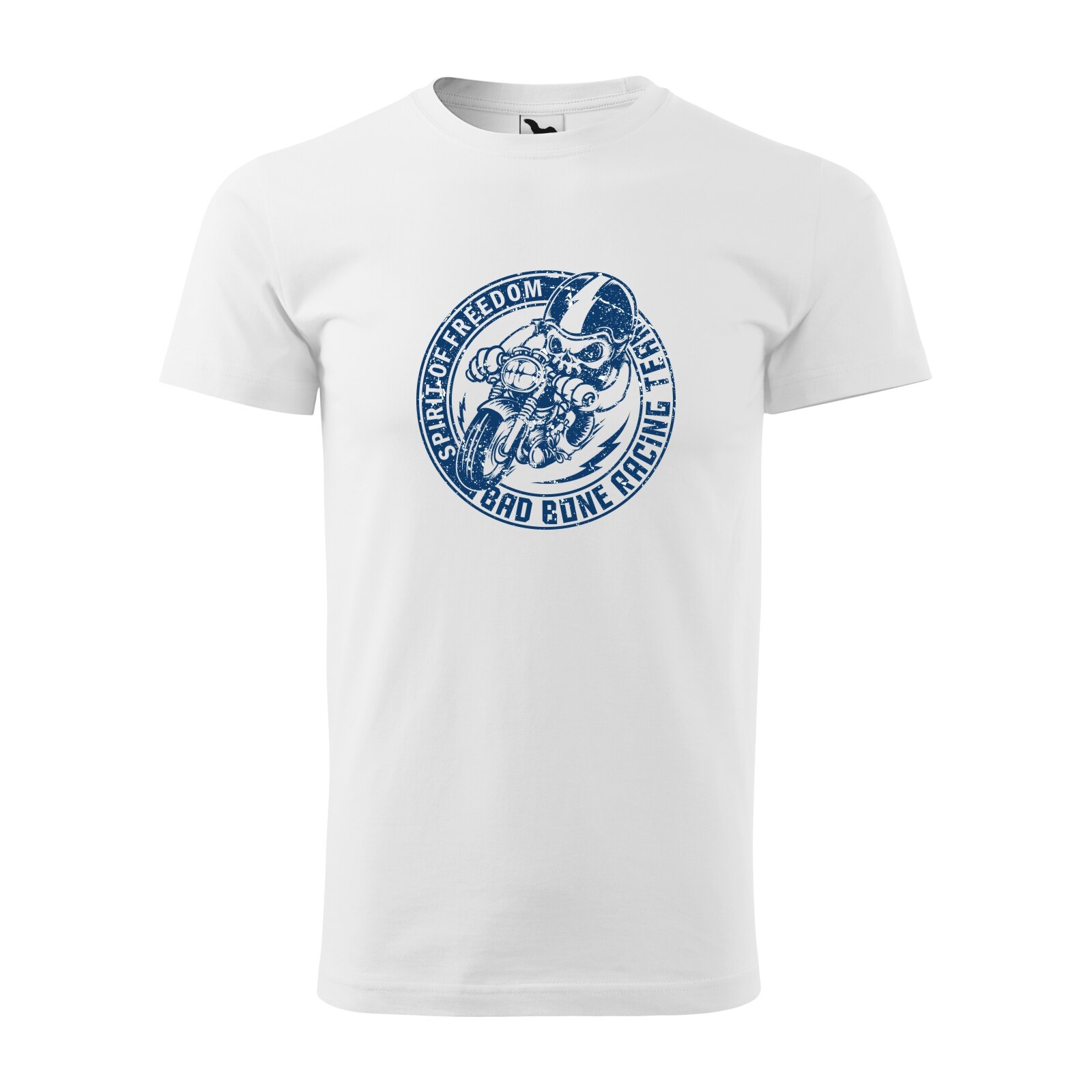 Tricou alb barbati pentru motociclisti, bikeri, Bad Bone Racing, marime M