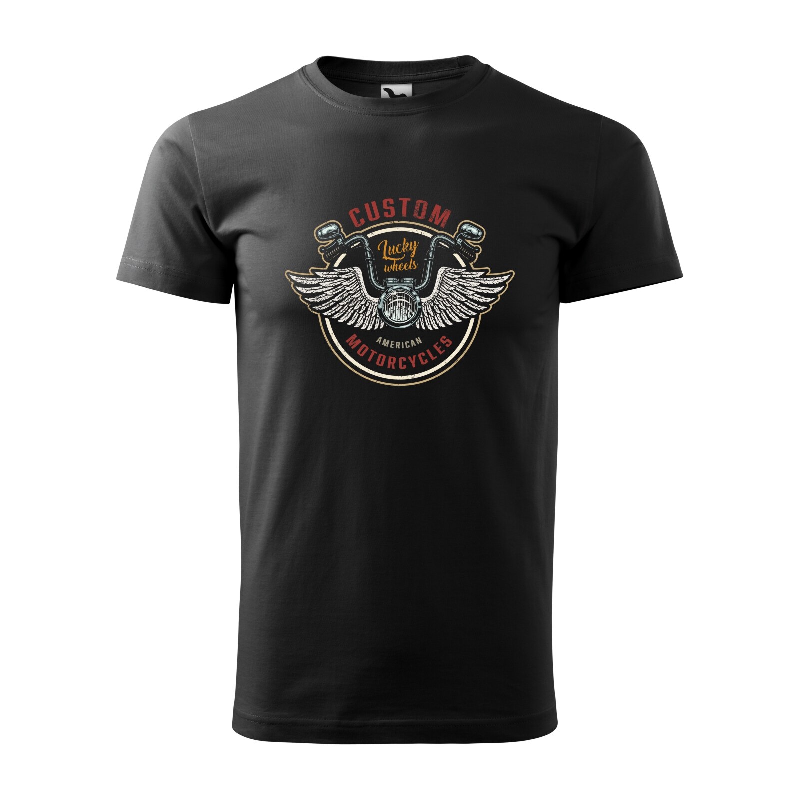 Tricou negru barbati pentru motociclisti, bikeri, American Custom 2, marime L