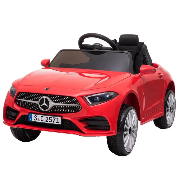 Masinuta electrica pentru copii Nichiduta Mercedes CLS350 Red 12V 60W, telecomanda, unitate audio cu display si slot card, usi cu deschidere, faruri led