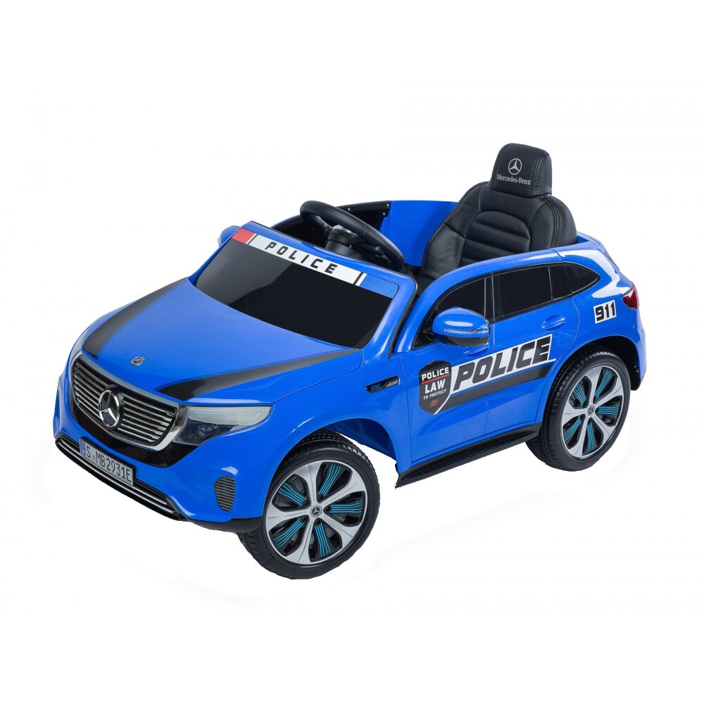 Masinuta electrica cu telecomanda Toyz Mercedes-Benz EQC Police albastra 12V