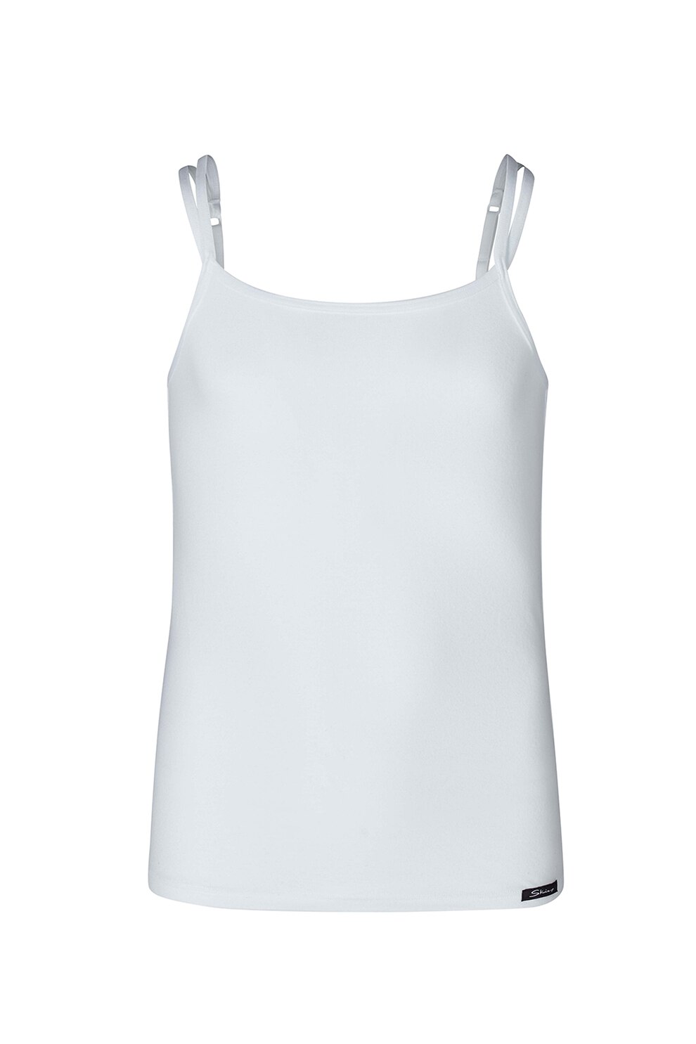 Skiny, Top din amestec de bumbac cu bretele ajustabile, Alb