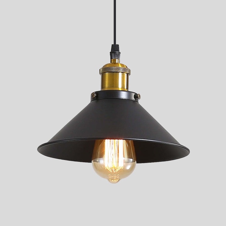 Goeco Edison Culot Pendulum stílusú lámpa, fém, E27, Vintage design, matt fekete
