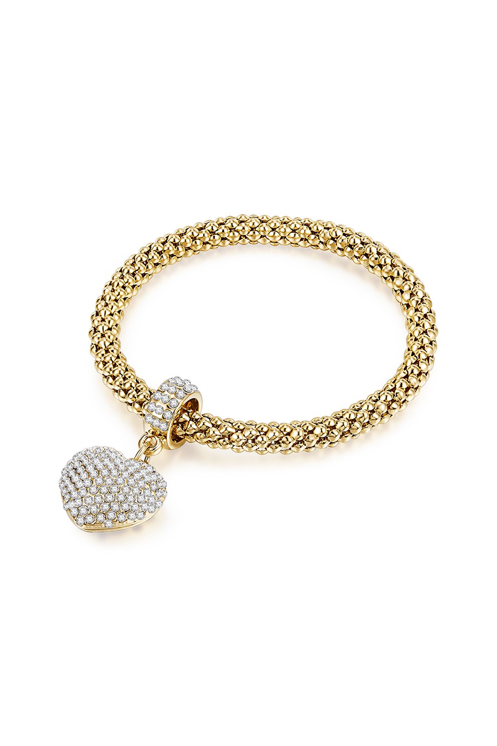 Highstreet Jewels, Bratara placata cu aur si talisman in forma de inima, Auriu