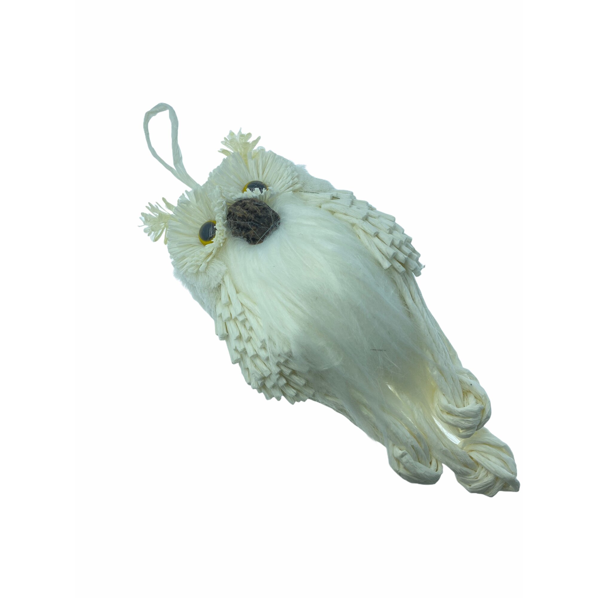 Bufnita decorativa brad, Craciun, Atelier, Plastic, Alb, 45cm