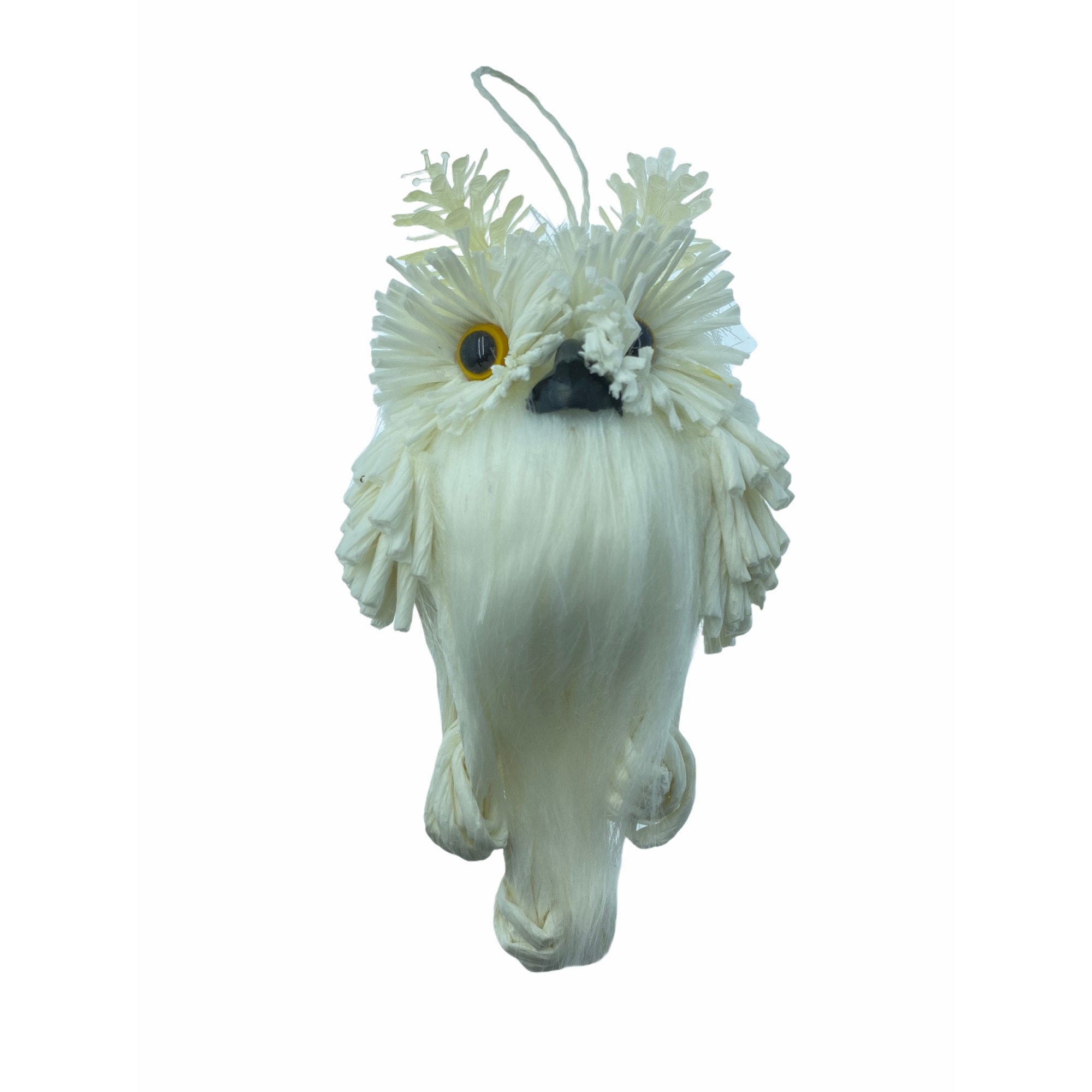 Bufnita decorativa brad, Craciun, Atelier, Plastic, Alb, 13cm