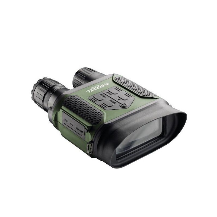 Burrel NV-400 távcső, digitális, éjjellátó, állítható zoom 3,5x-7x, infravörös megvilágító, videofelvétel, 750 g, zöld / fekete