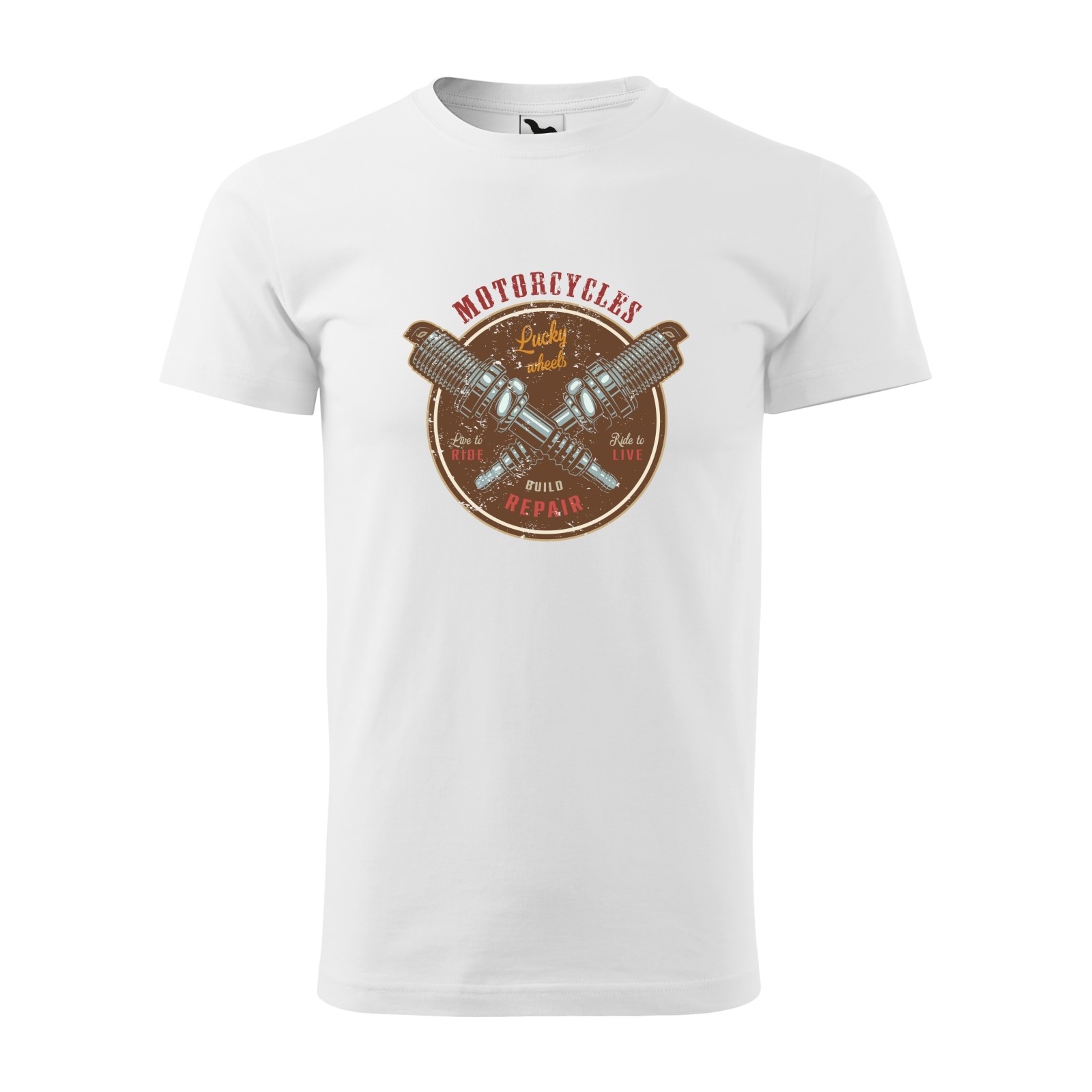 Tricou alb barbati pentru motociclisti, bikeri, American Custom 3, marime M