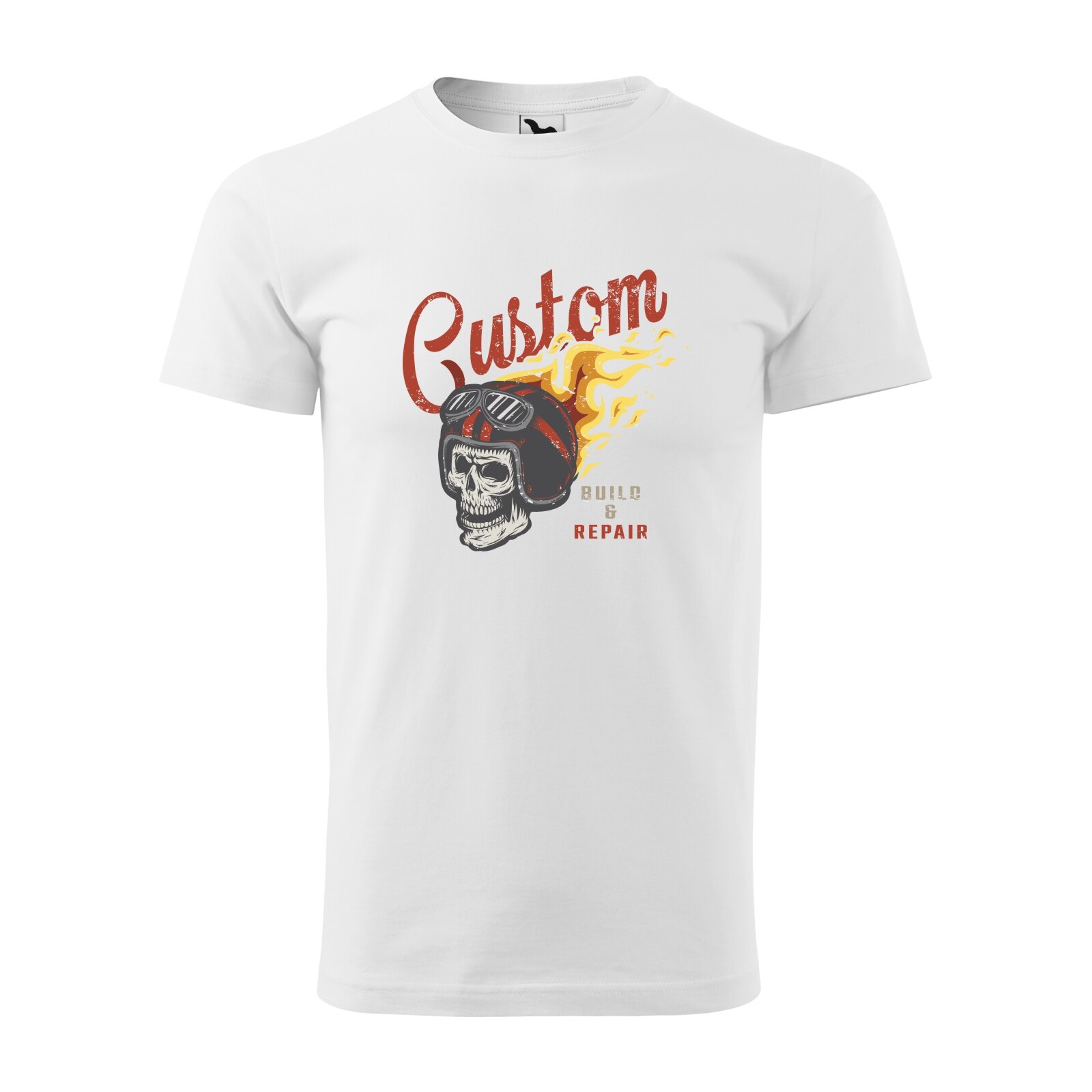 Tricou alb barbati pentru motociclisti, bikeri, American Custom 4, marime XL