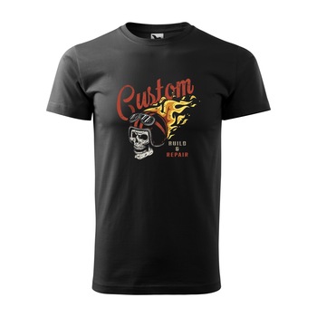 Tricou negru barbati pentru motociclisti, bikeri, American Custom 4, marime S Tricou negru barbati pentru motociclisti, bikeri, American Custom 4, marime S