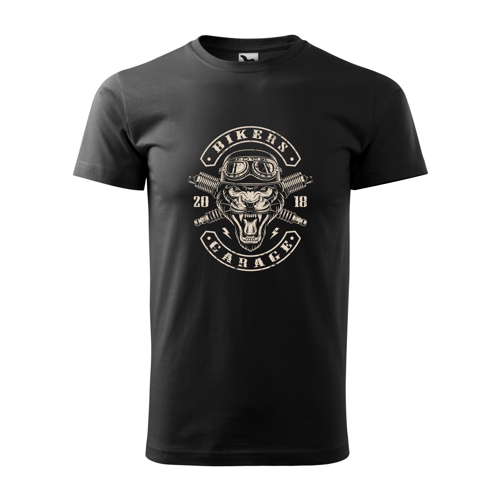Tricou negru barbati pentru motociclisti, bikeri, Tiger Biker, marime M